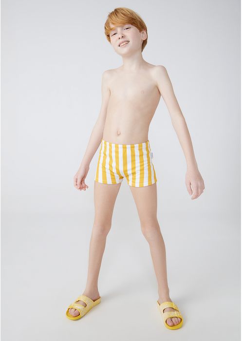 Sunga Infantil Estampada Boxer - Amarelo
