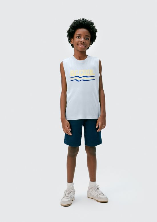 Foto do produto: Regata Infantil Menino Em Malha De Algodão Com Estampa - Azul