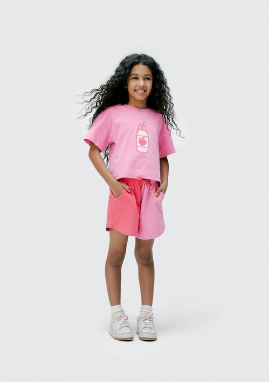 Foto do produto: Conjunto Curto Infantil Menina Colorido - Rosa