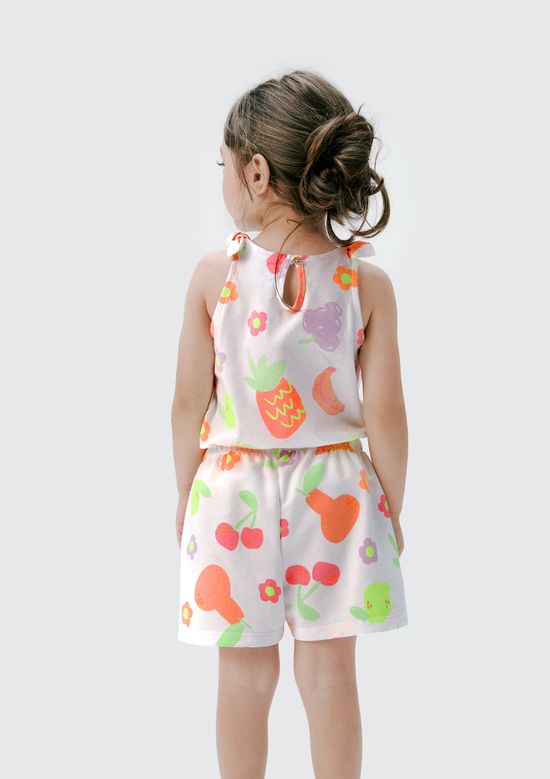 Foto do produto: Conjunto Curto Infantil Menina Toddler Estampado - Off white