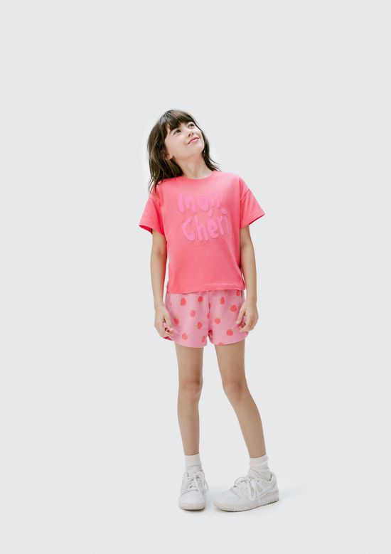 Foto do produto: Conjunto Infantil Menina Curto Estampado - Rosa