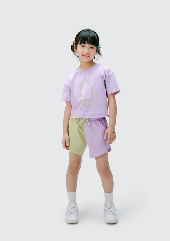 Foto do produto: Conjunto Curto Infantil Menina Colorido - Roxo