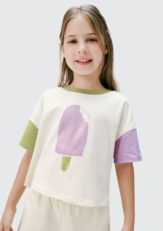 Foto do produto: Blusa Infantil Menina Com Estampa - Off white