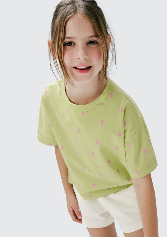 Foto do produto: Blusa Infantil Menina Oversized + Scrunchie - Verde