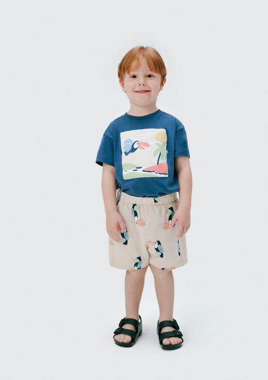 Foto do produto: Conjunto Curto Infantil Menino Toddler Em Moletom - Azul