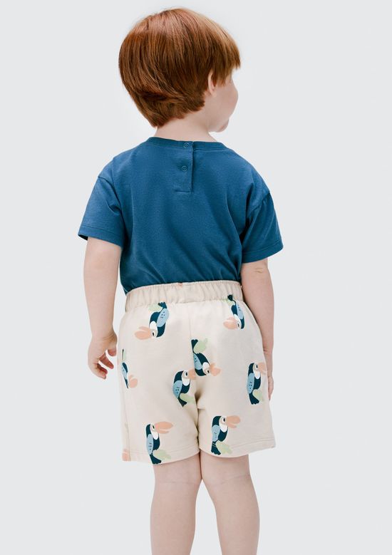 Foto do produto: Conjunto Curto Infantil Menino Toddler Em Moletom - Azul