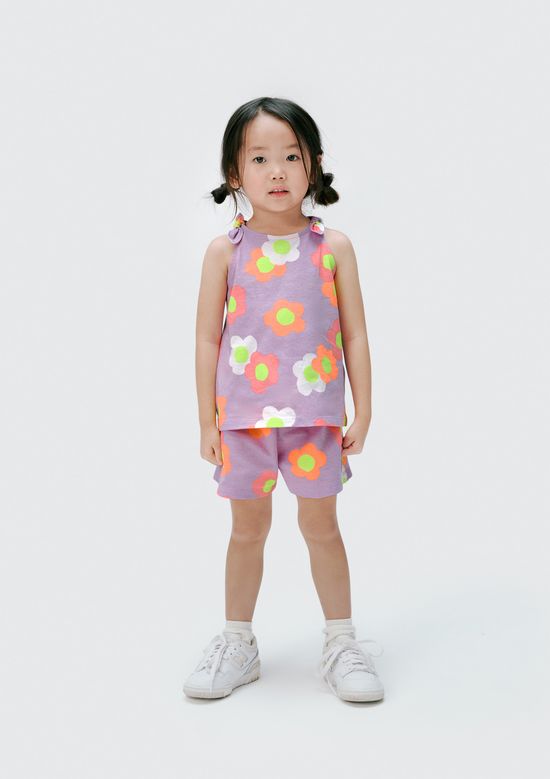 Foto do produto: Conjunto Curto Infantil Menina Toddler Estampado - Roxo