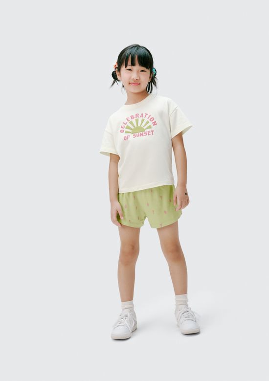 Foto do produto: Conjunto Infantil Menina Curto Estampado - Amarelo