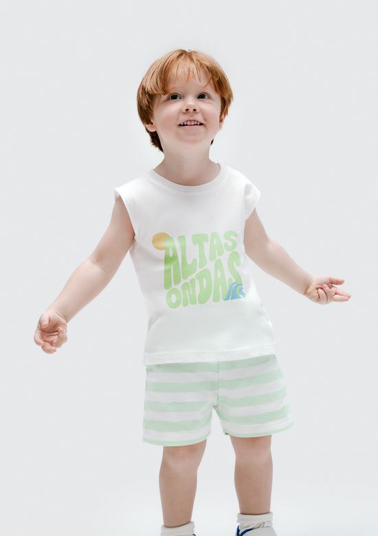 Foto do produto: Conjunto Curto Infantil Menino Toddler - Off white