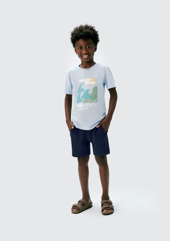 Foto do produto: Camiseta Infantil Menino Manga Curta Com Estampa - Azul