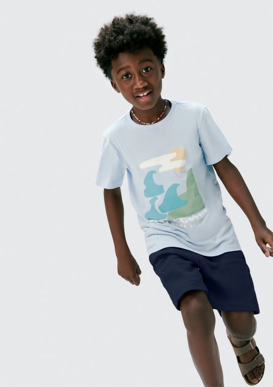 Foto do produto: Camiseta Infantil Menino Manga Curta Com Estampa - Azul