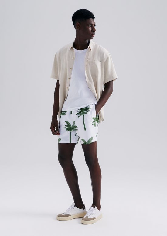 Foto do produto: Shorts Praia Masculino Estampado - Branco