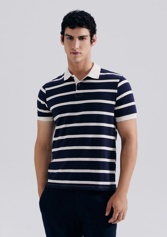 Foto do produto: Camisa Polo Masculina Manga Curta Listrada Bossa - Azul