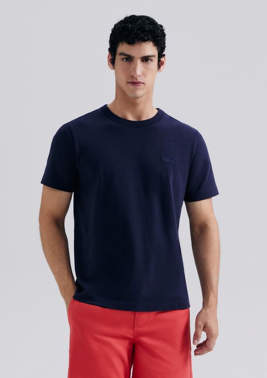 Foto do produto: Camiseta Masculina Comfort Com Bordado - Azul