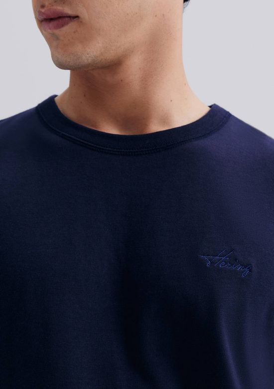 Foto do produto: Camiseta Masculina Comfort Com Bordado - Azul