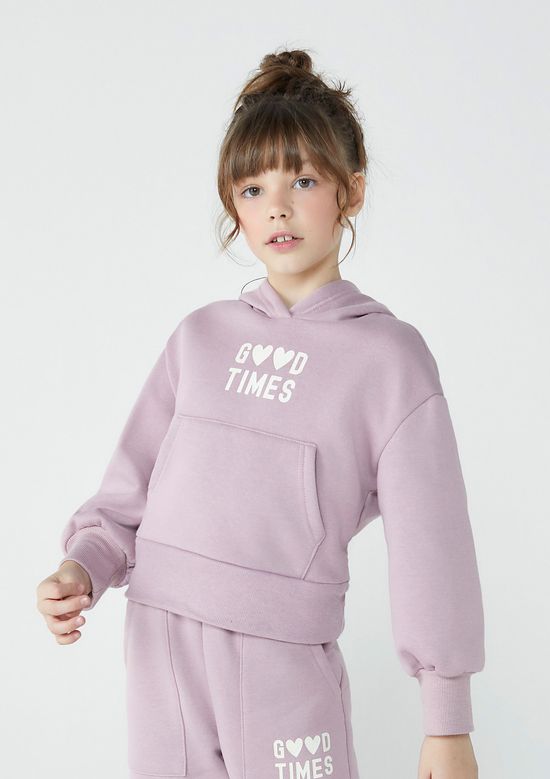 Foto do produto: Blusão Infantil Menina Em Moletom Peluciado Com Estampa - Roxo