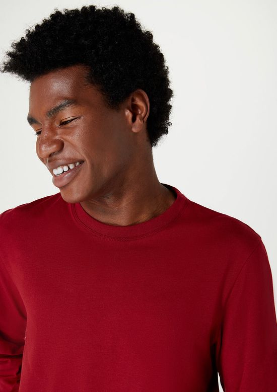 Foto do produto: Camiseta Básica Masculina Manga Longa World - Vermelho