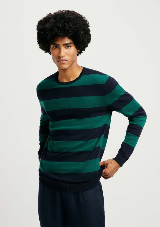 Foto do produto: Suéter Básico Masculino Listrado - Verde