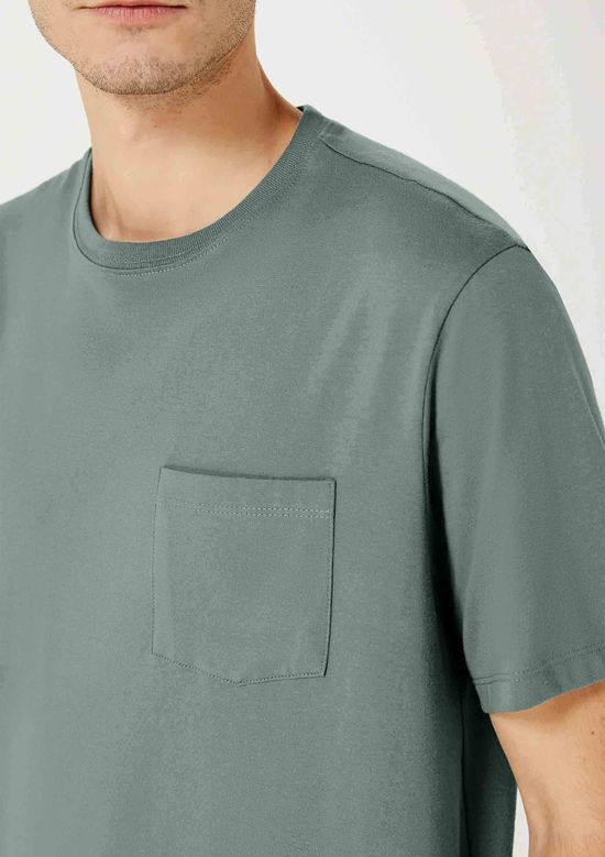 Foto do produto: Camiseta Básica Masculina Super Cotton Com Bolso - Verde