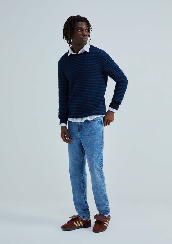 Foto do produto: Suéter Masculino Texturizado Listrado - Azul