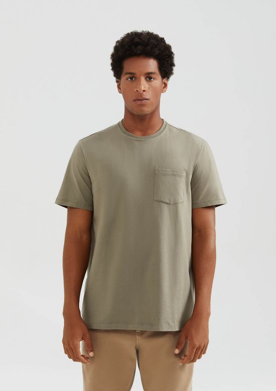 Foto do produto: Camiseta Básica Masculina Comfort Super Cotton Com Bolso - Verde