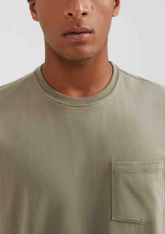 Foto do produto: Camiseta Básica Masculina Comfort Super Cotton Com Bolso - Verde