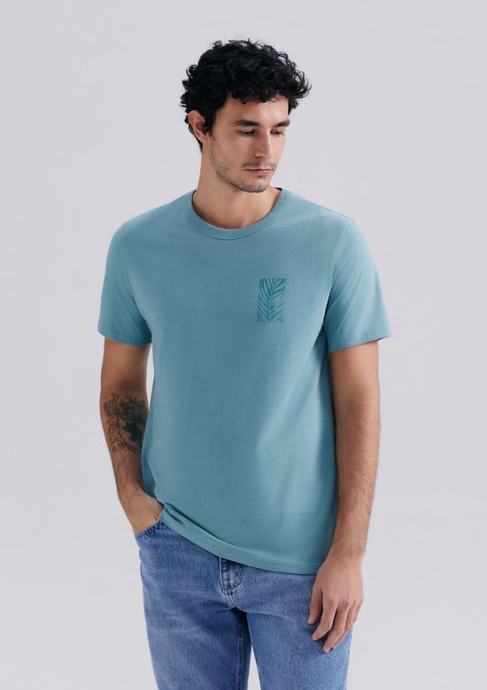 Foto do produto: Camiseta Masculina Manga Curta Com Estampa - Azul