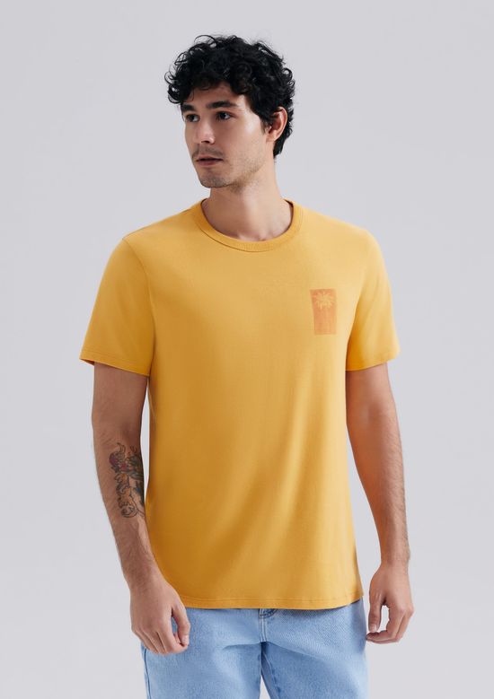 Foto do produto: Camiseta Masculina Manga Curta Com Estampa - Amarelo