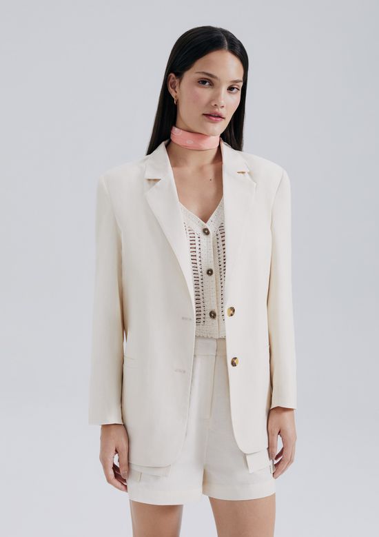 Foto do produto: Blazer Feminino Com Linho - Creme