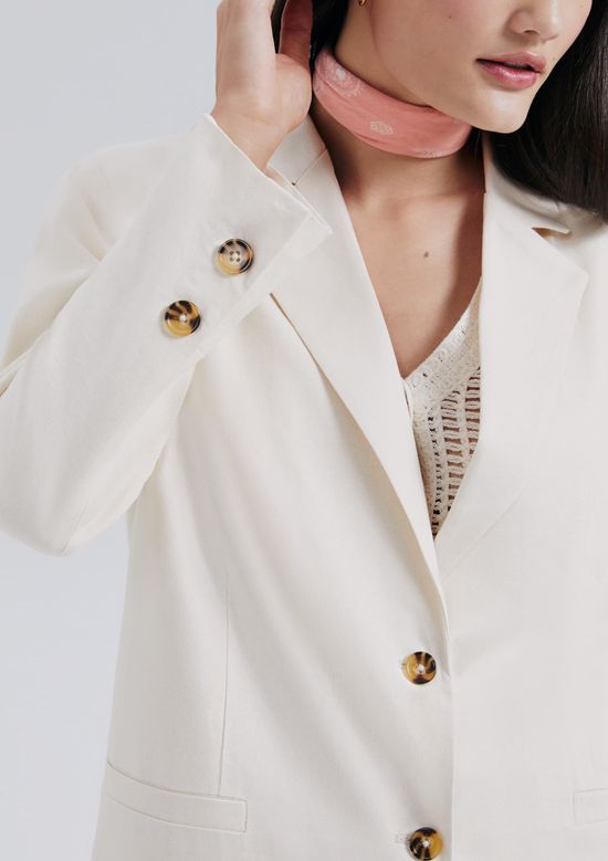 Foto do produto: Blazer Feminino Com Linho - Creme