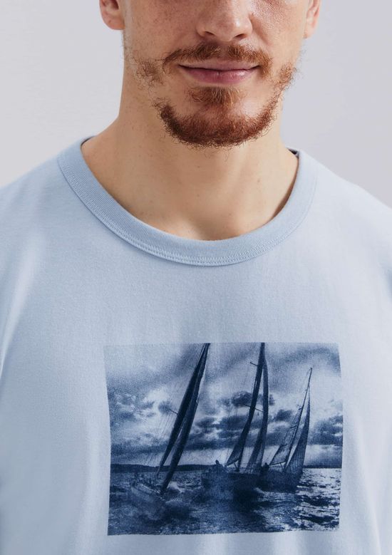 Foto do produto: Camiseta Masculina Manga Curta Com Estampa - Azul