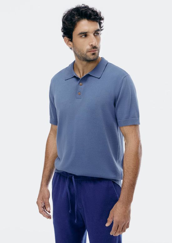 Foto do produto: Camisa Polo Masculina Em Tricô - Azul