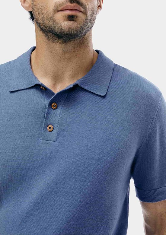 Foto do produto: Camisa Polo Masculina Em Tricô - Azul