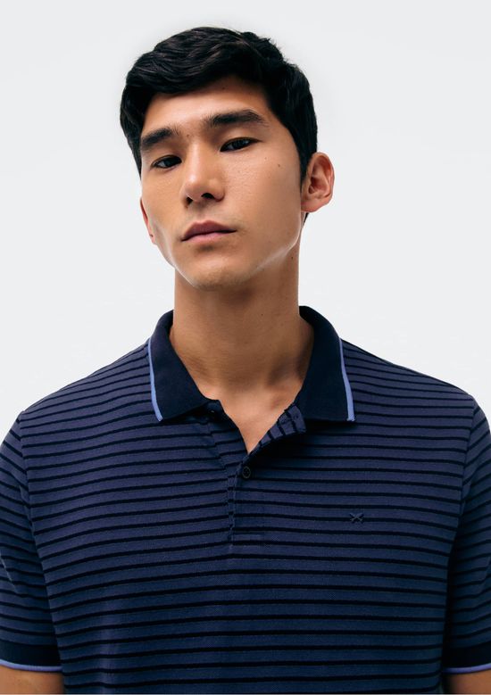 Foto do produto: Camisa Polo Masculina Manga Curta Listrada - Azul