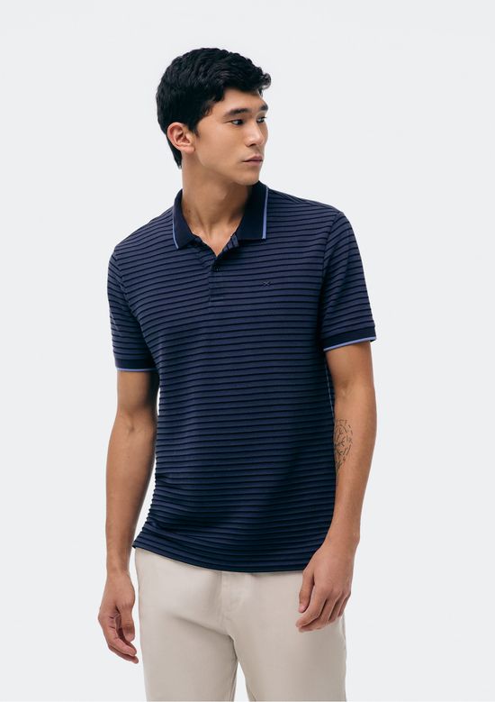 Foto do produto: Camisa Polo Masculina Manga Curta Listrada - Azul