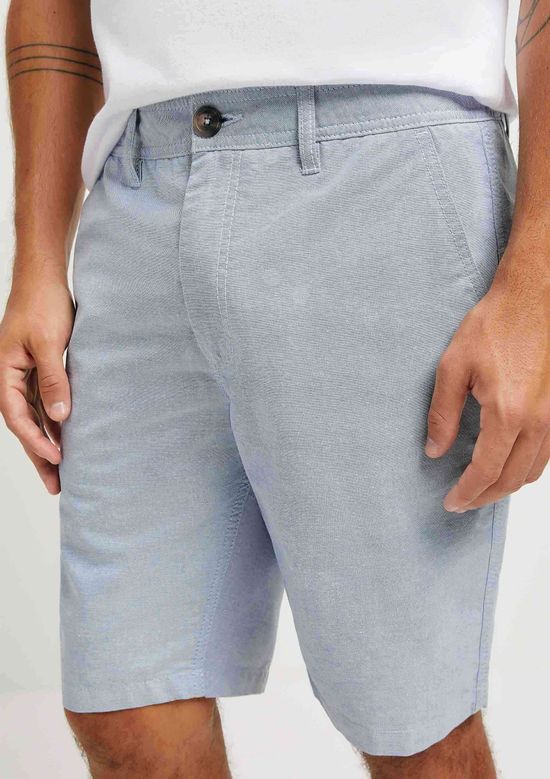 Foto do produto: Bermuda Básica Masculina Chino Em Tecido Fio Tinto - Azul