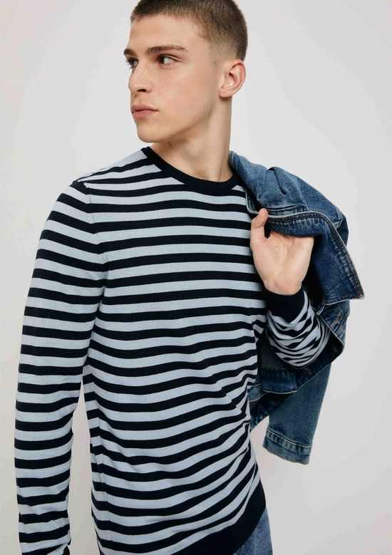 Foto do produto: Suéter Básico Masculino Listrado - Azul