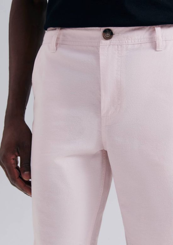 Foto do produto: Bermuda Básica Masculina Chino Em Tecido Fio Tinto - Rosa