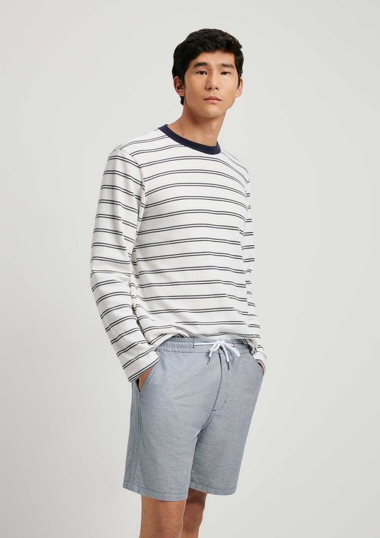 Foto do produto: Bermuda Masculina Reta Fio Tinto - Azul