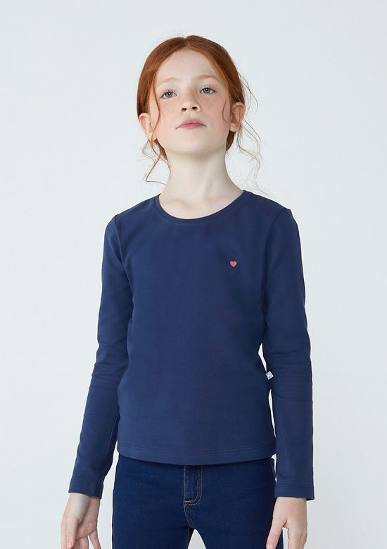 Foto do produto: Blusa Básica Infantil Menina Manga Longa   - Azul