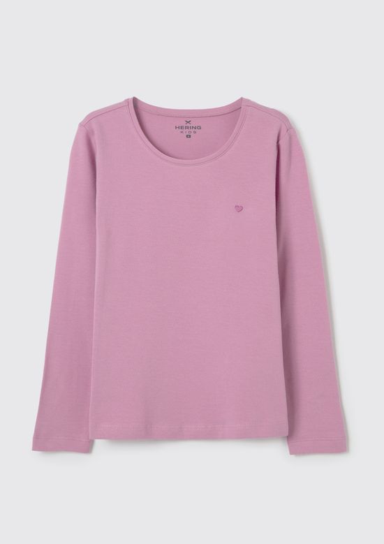 Foto do produto: Blusa Básica Infantil Menina Manga Longa Com Patch Hering Kids - Roxo