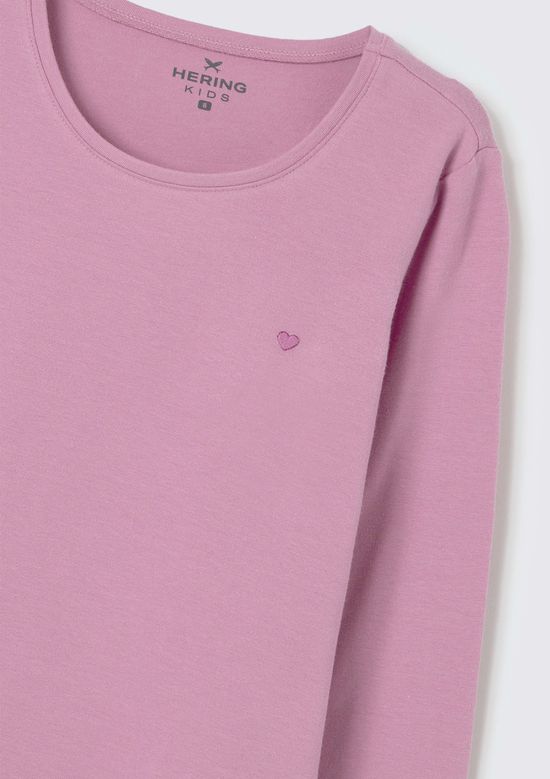 Foto do produto: Blusa Básica Infantil Menina Manga Longa Com Patch Hering Kids - Roxo