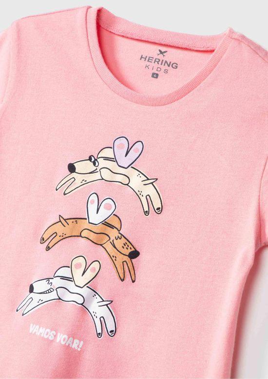 Foto do produto: Blusa Infantil Menina Toddler Com Estampa - Rosa