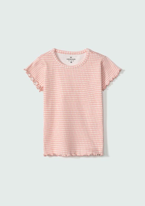 Foto do produto: Blusa Infantil Menina Manga Curta Em Ribana Estampada - Off white