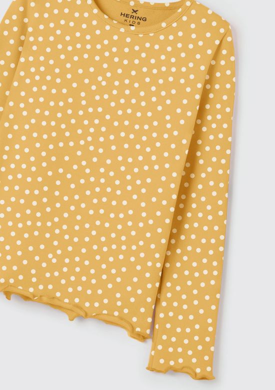 Foto do produto: Blusa Infantil Menina Manga Longa Em Ribana - Amarelo