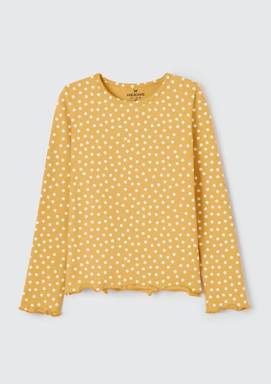 Foto do produto: Blusa Infantil Menina Manga Longa Em Ribana - Amarelo