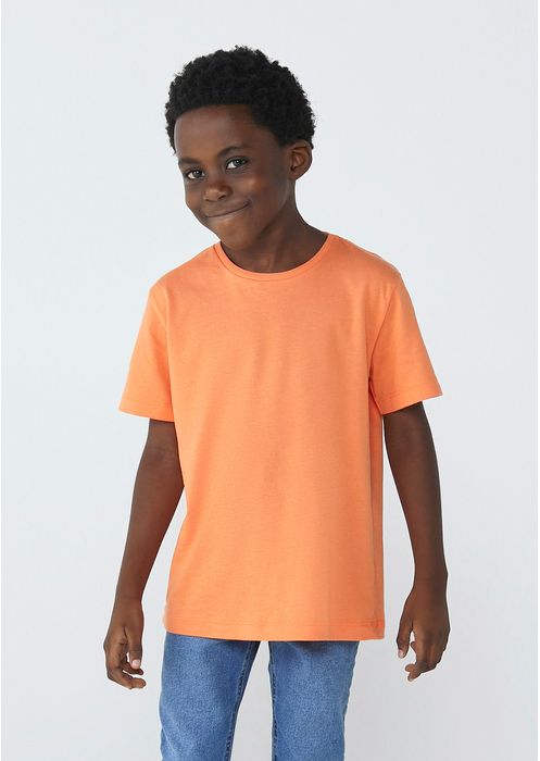 Camiseta Básica Infantil Menino Com Gola Redonda Hering Kids - Laranja