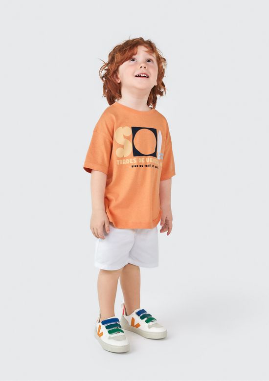 Foto do produto: Camiseta Infantil Menino Toddler Estampada - Laranja