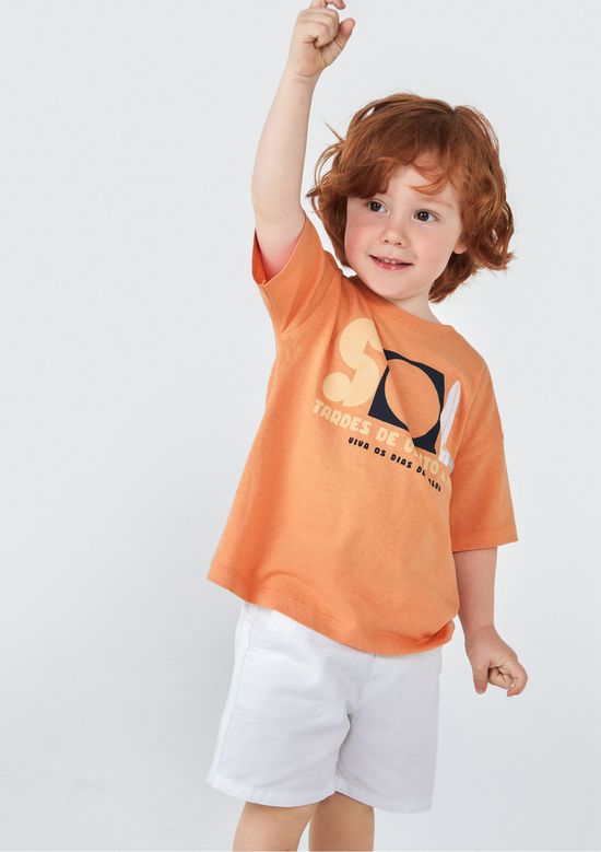 Foto do produto: Camiseta Infantil Menino Toddler Estampada - Laranja