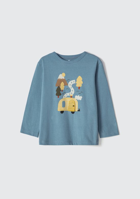 Foto do produto: Camiseta Infantil Menino Toddler Com Estampa Interativa - Azul